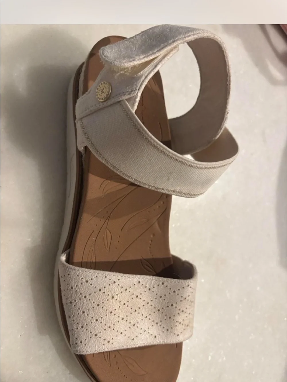 BOBS from Skechers Women's Ivory Slide Sandals with Ankle Strap